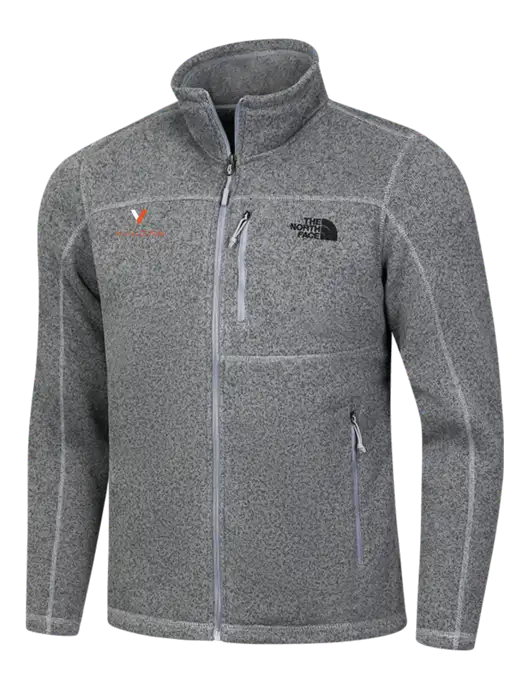 North Face Medium Grey Heather Sweater Fleece Jacket w/Vulcan Logo