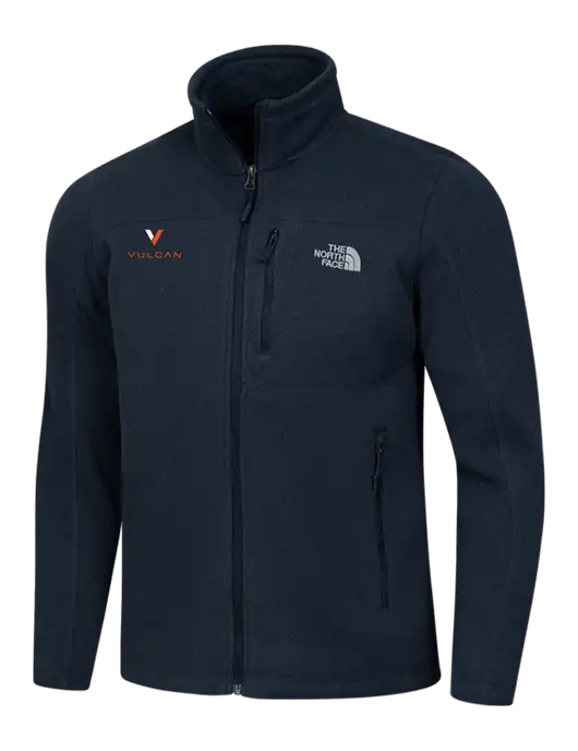North Face Navy Heather Sweater Fleece Jacket w/Vulcan Logo