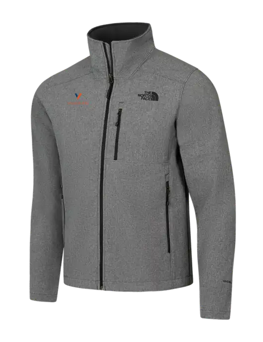 North Face Light Grey Heather Apex Barrier Soft Shell Jacket w/Vulcan Logo