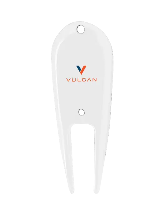 White Divot Tool w/Vulcan Logo