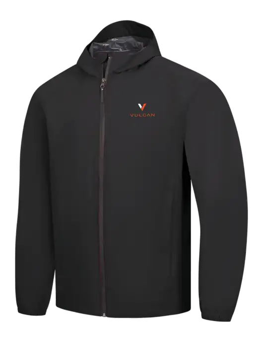 Black Essential Rain Jacket w/Vulcan Logo