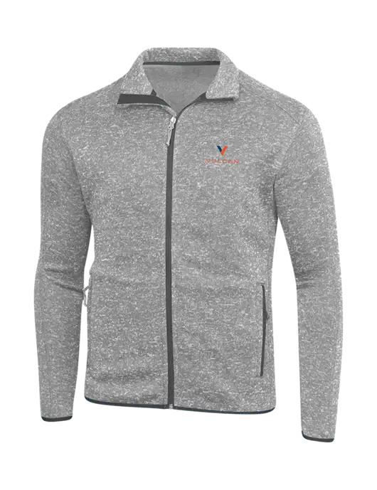Grey Heather Sweater Fleece Jacket w/Vulcan Logo