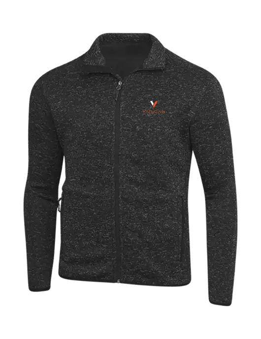 Black Heather Sweater Fleece Jacket w/Vulcan Logo