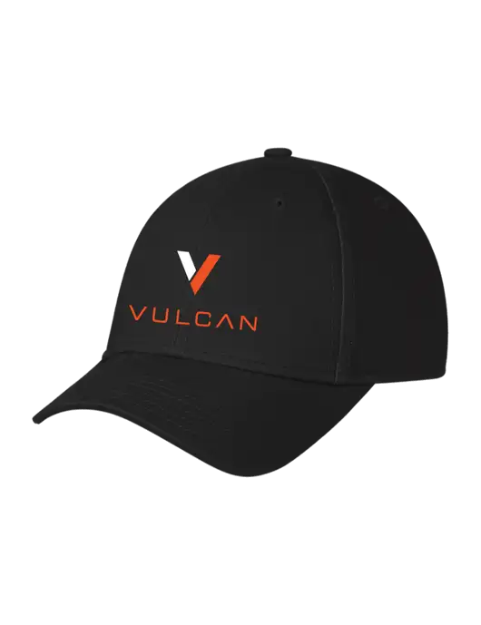 Black Structured Cap Hook & Loop w/Vulcan Logo