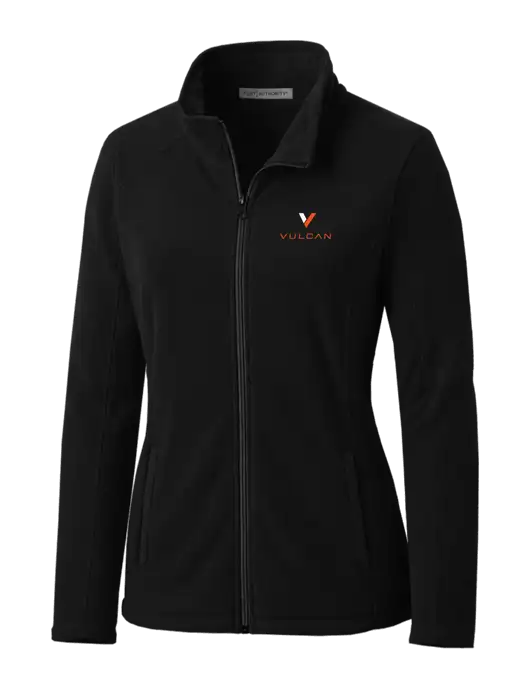 Black Womens Microfleece Jacket w/Vulcan Logo
