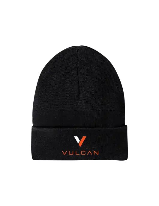 Recycled Black Beanie w/Vulcan Logo