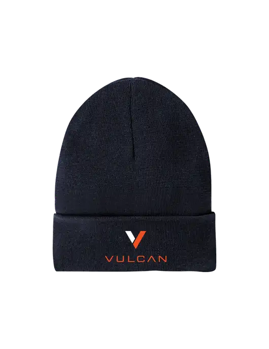Recycled True Navy Beanie w/Vulcan Logo