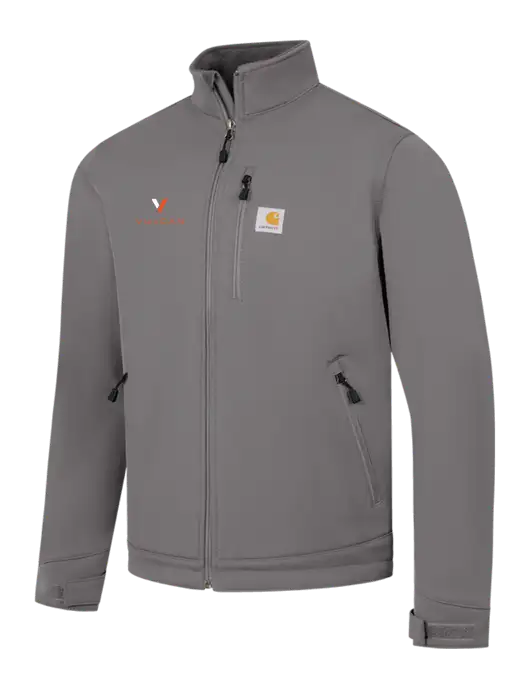 Carhartt Dark Medium Grey Crowley Soft Shell Jacket w/Vulcan Logo