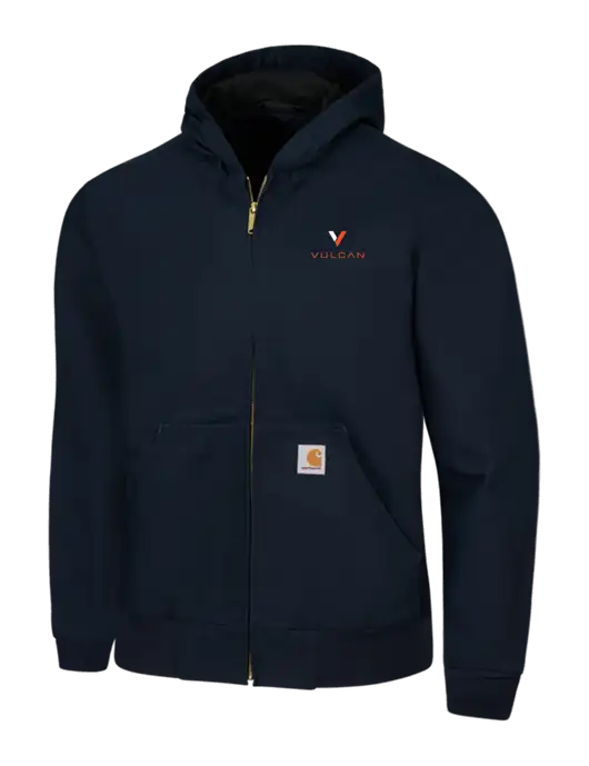 Carhartt Navy Thermal Lined Duck Active Jacket w/Vulcan Logo