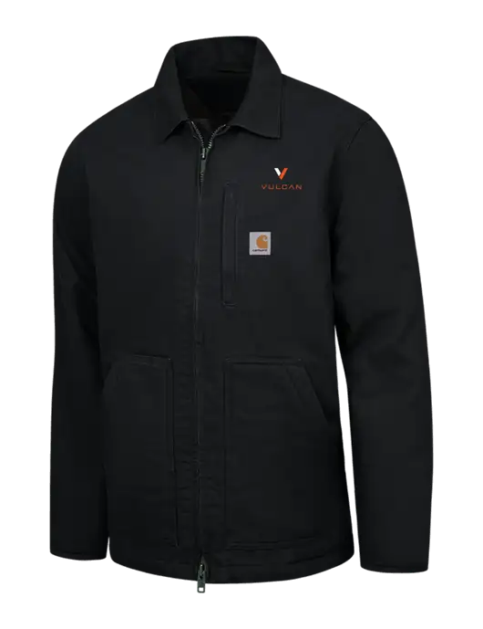 Carhartt Black Sherpa-Lined Coat w/Vulcan Logo