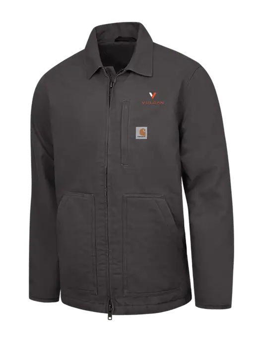 Carhartt Dark Grey Sherpa-Lined Coat w/Vulcan Logo