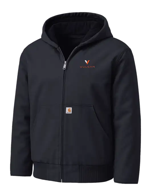 Carhartt Washed Duck Active Black Jacket w/Vulcan Logo