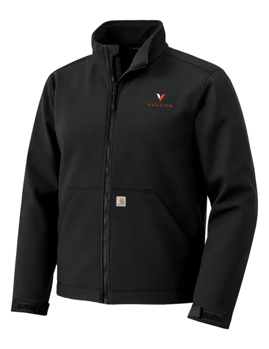 Carhartt Rain Defender Black Soft Shell Jacket w/Vulcan Logo