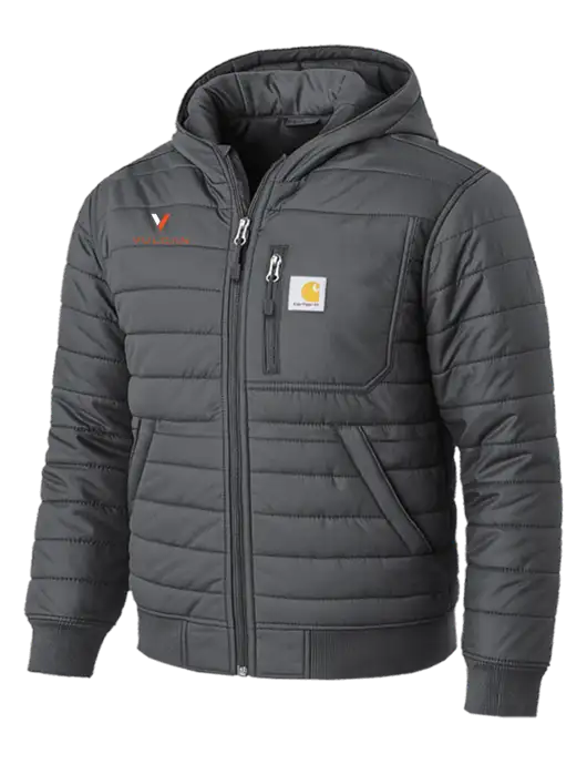 Carhartt Gilliam Insulated Dark Grey Hooded Jacket w/Vulcan Logo