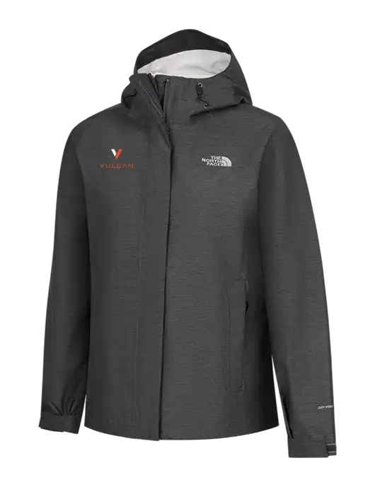The North Face Womens Dark Grey Heather DryVent Rain Jacket w/Vulcan Logo