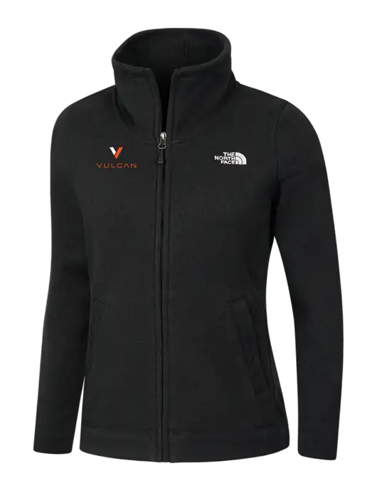 North Face Womens Black Heather Sweater Fleece Jacket w/Vulcan Logo