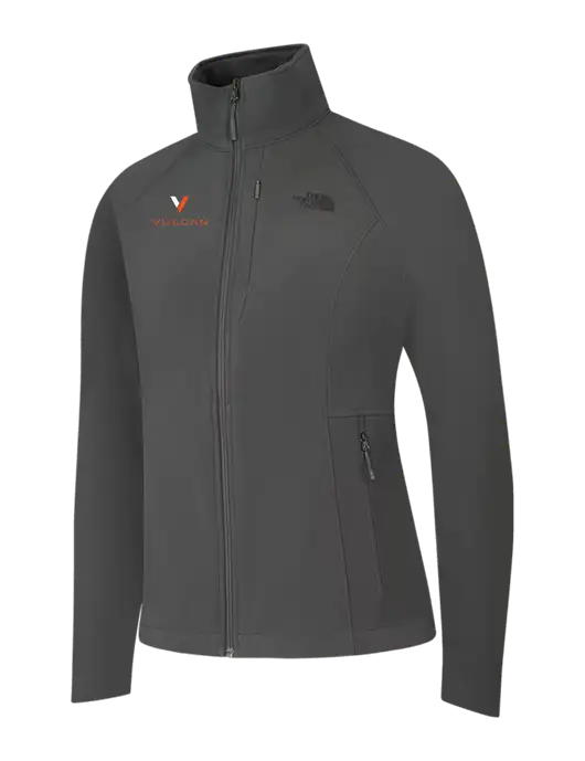 North Face Womens Medium Grey Apex Barrier Soft Shell Jacket  w/Vulcan Logo