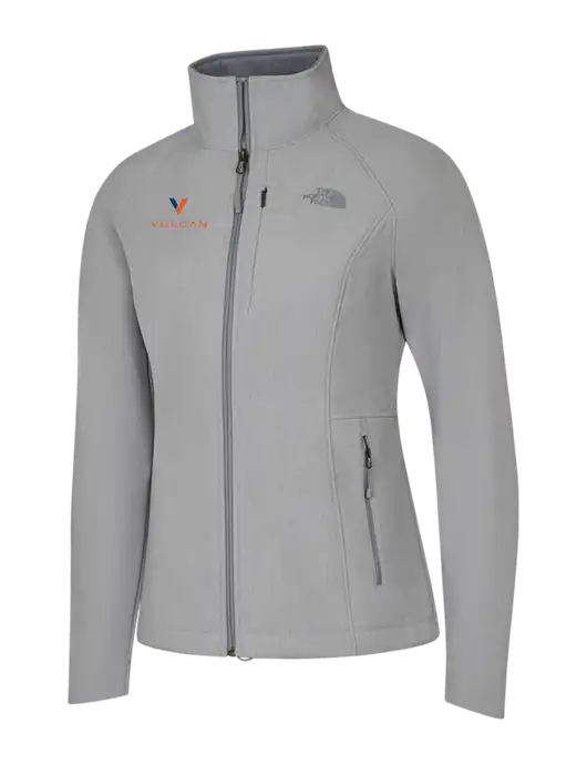 North Face Womens Light Grey Heather Apex Barrier Soft Shell Jacket  w/Vulcan Logo