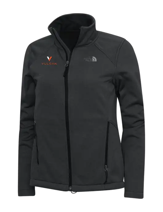 North Face Dark Grey Heather Womens Ridgewall Soft Shell Jacket w/Vulcan Logo