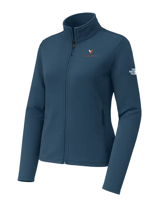 The North Face Womens Aim Full-Zip Light Navy Fleece Jacket w/Vulcan Logo
