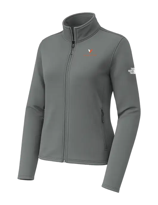 The North Face Womens Aim Full-Zip Dark Medium Grey Fleece Jacket w/Vulcan Logo