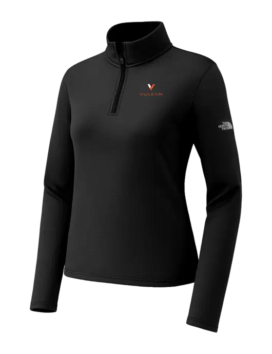 The North Face Womens Aim 1/4-Zip Black Fleece w/Vulcan Logo
