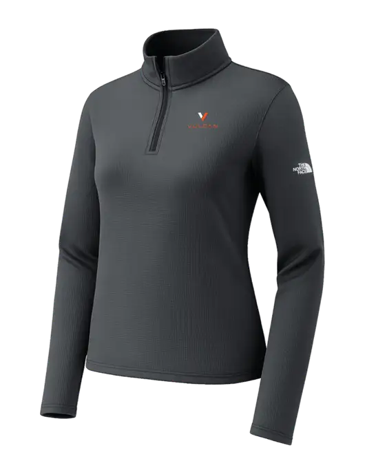 The North Face Womens Aim 1/4-Zip Charcoal Grey Fleece w/Vulcan Logo