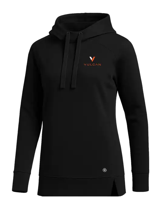 OGIO Black Womens Luuma Pullover Fleece Hoodie w/Vulcan Logo