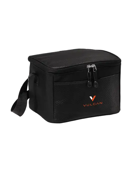 6 Can Black/Black Cube Cooler w/Vulcan Logo