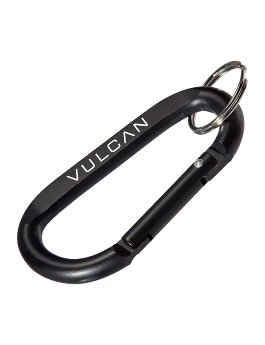 Black Carabiner & Key Ring w/Vulcan Logo