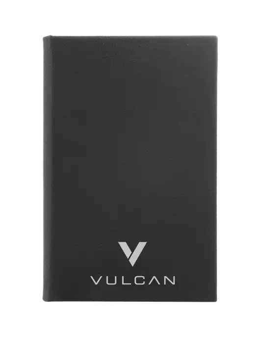 Black Leatherette 5.25 x 8.25 Journal w/Vulcan Logo