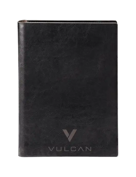 Fabrizio Black 7 x 9.625 Padfolio & Notepad w/Vulcan Logo