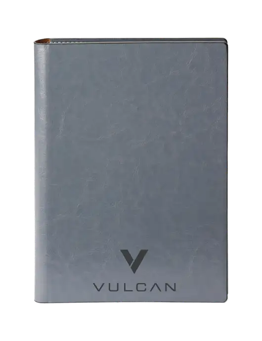 Fabrizio Grey 7 x 9.625 Padfolio & Notepad w/Vulcan Logo