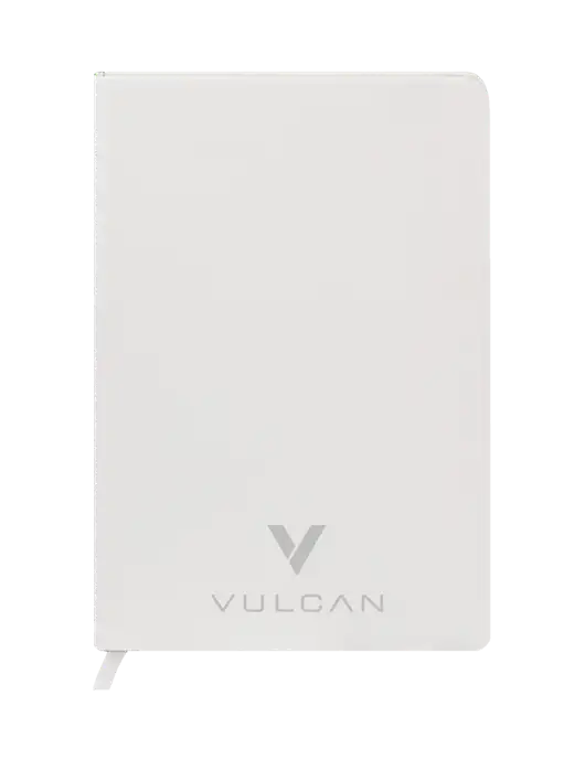 Fabrizio White Hard Cover 5.75 x 8.3  Journal w/Vulcan Logo