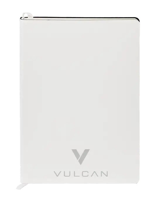 Fabrizio White Soft Cover 5.75 x 8.125 Journal w/Vulcan Logo
