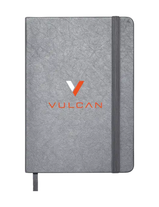 Granite Dark Grey Hardcover Journal, 5.62 X  8.37 w/Vulcan Logo