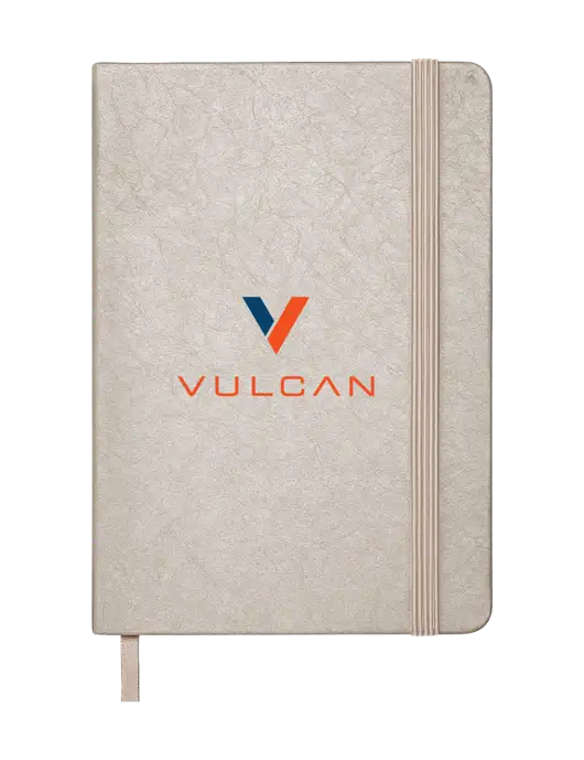 Granite Light Grey Hardcover Journal, 5.62 X  8.37 w/Vulcan Logo