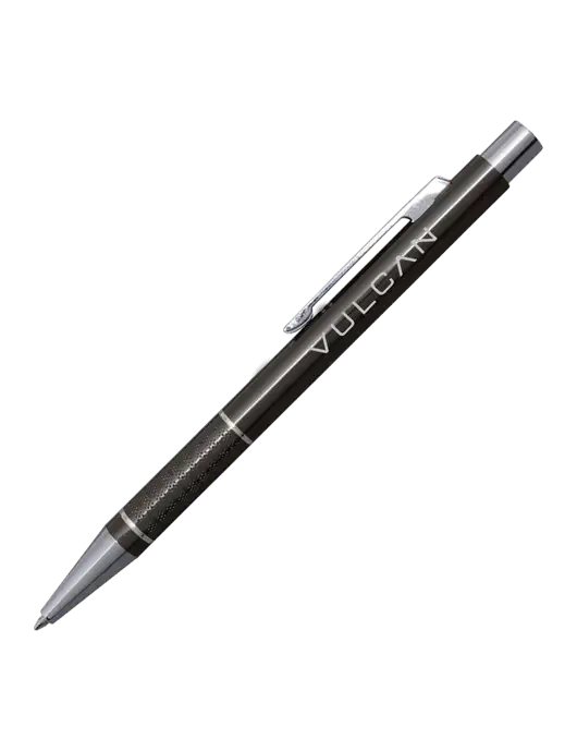 St George Gunmetal Pen - Blue Ink w/Vulcan Logo