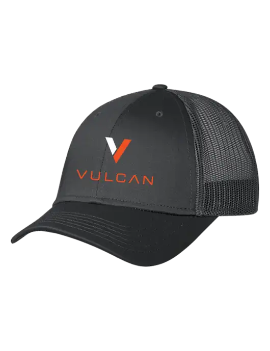 Charcoal Mesh Trucker Cap Snap Back w/Vulcan Logo