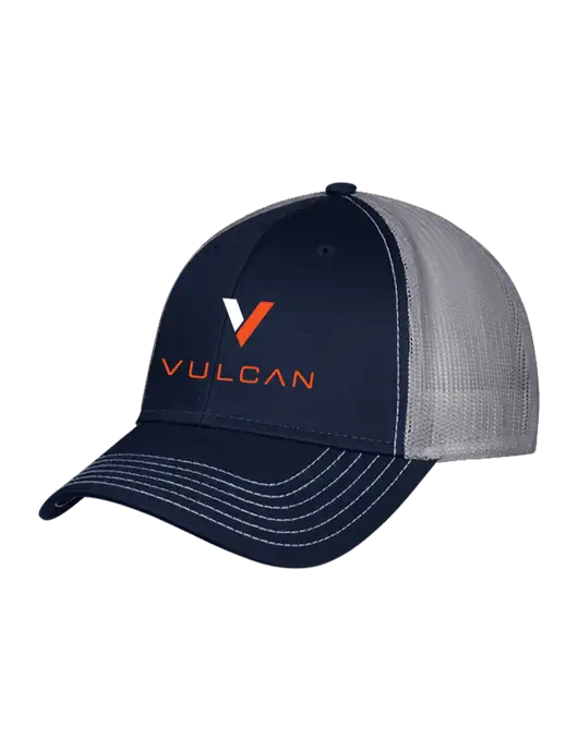 Navy & Grey Mesh Trucker Cap Snap Back w/Vulcan Logo