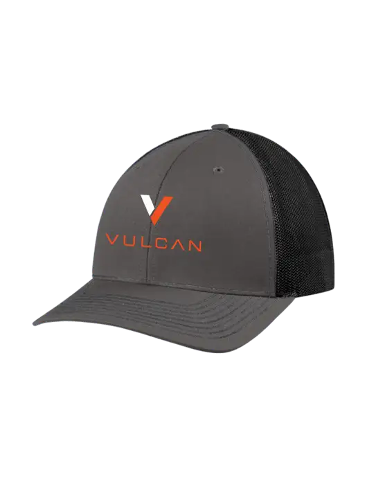 Richardson Adjustable Snapback Original 112 Trucker Cap Dark Grey w/Black Mesh w/Vulcan Logo