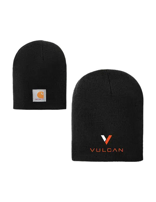 Carhartt Black Acrylic Knit Hat w/Vulcan Logo