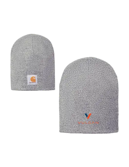 Carhartt Light Grey Heather Acrylic Knit Hat w/Vulcan Logo