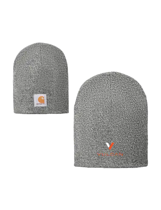 Carhartt Medium Grey Heather Acrylic Knit Hat w/Vulcan Logo
