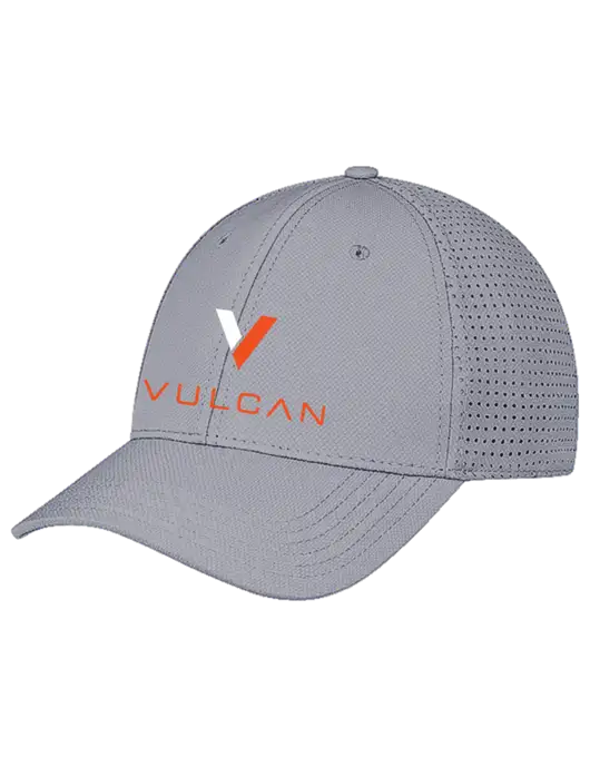 Grey Performance Stretchable Cap Hook & Loop w/Vulcan Logo