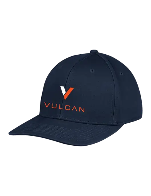 Premium Modern Structured Twill Navy Snapback Cap w/Vulcan Logo