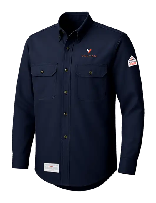 Bulwark Navy EXCEL FR ComforTouch Dress Uniform Shirt w/Vulcan Logo