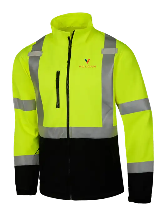 CornerStone Safety Yellow ANSI 107 Class 3 Soft Shell Jacket w/Vulcan Logo