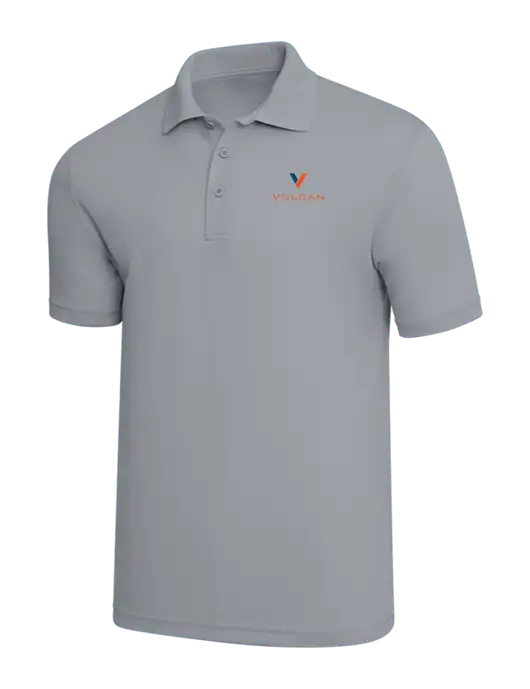 Light Grey PosiCharge RacerMesh Polo w/Vulcan Logo
