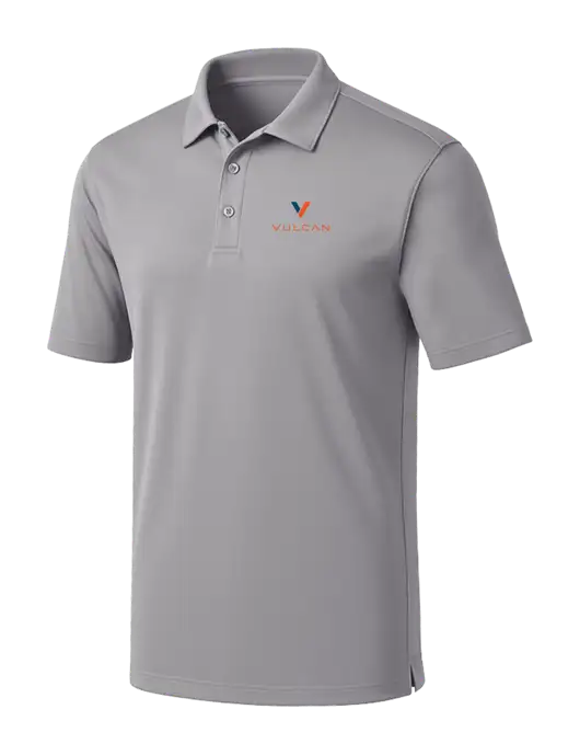Light Grey Silk Touch Performance Polo w/Vulcan Logo